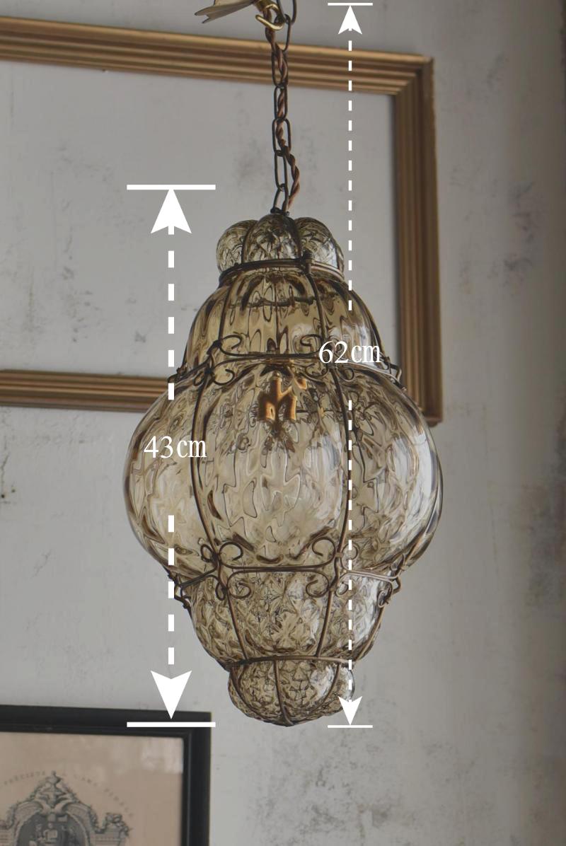 フランスアンティーク照明 ムラーノガラスランプ フレンチインテリア