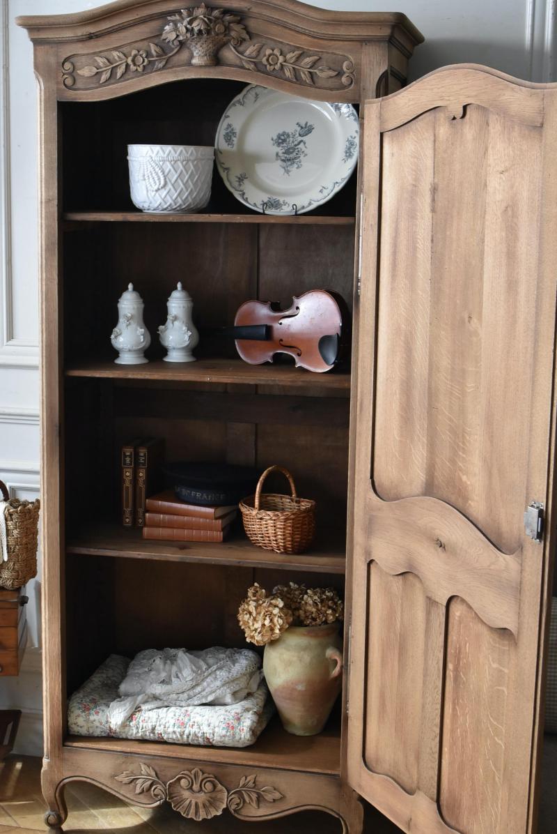 フランスアンティーク木製アルモワールキャビネット/ワードローブ食器