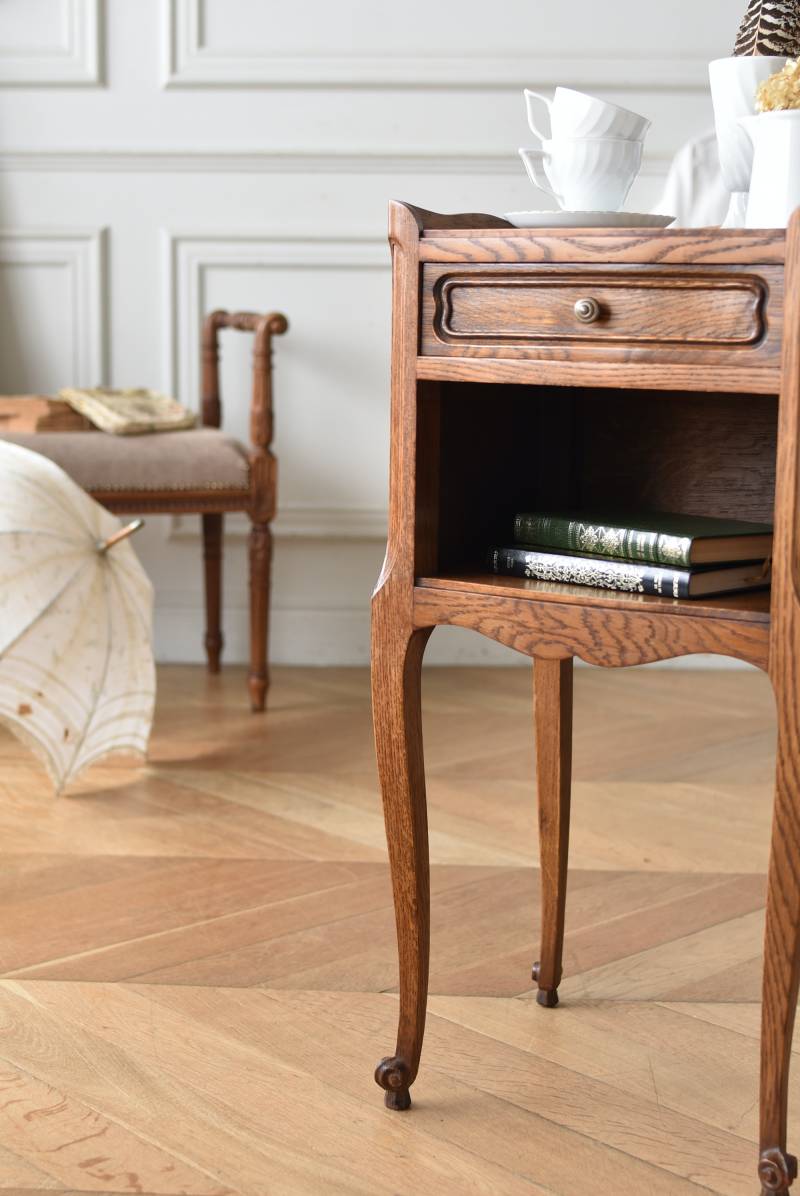 ナイトテーブル.brown5 フランス ヴィンテージ サイドテーブル