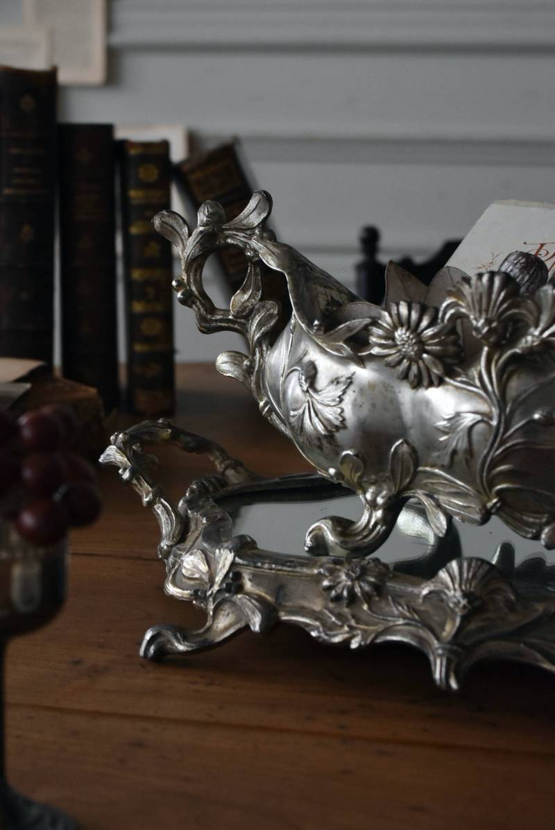 ジャルディニエール×ミラートレイセット フランス アンティーク