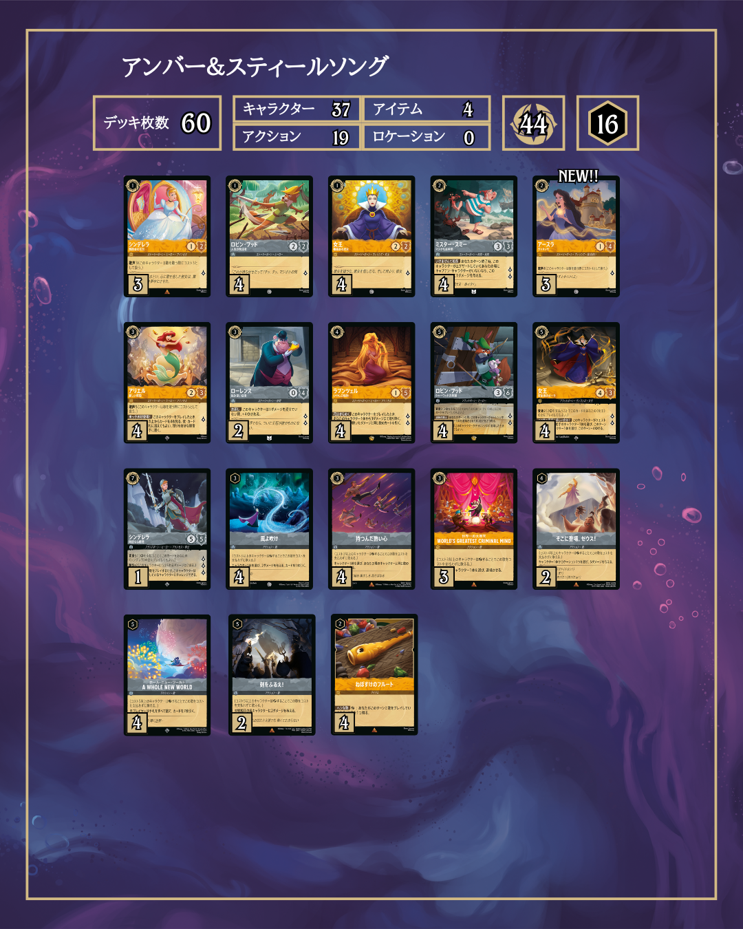 ディズニー ロルカナ アンバースティール デッキ ロルカナ4弾環境