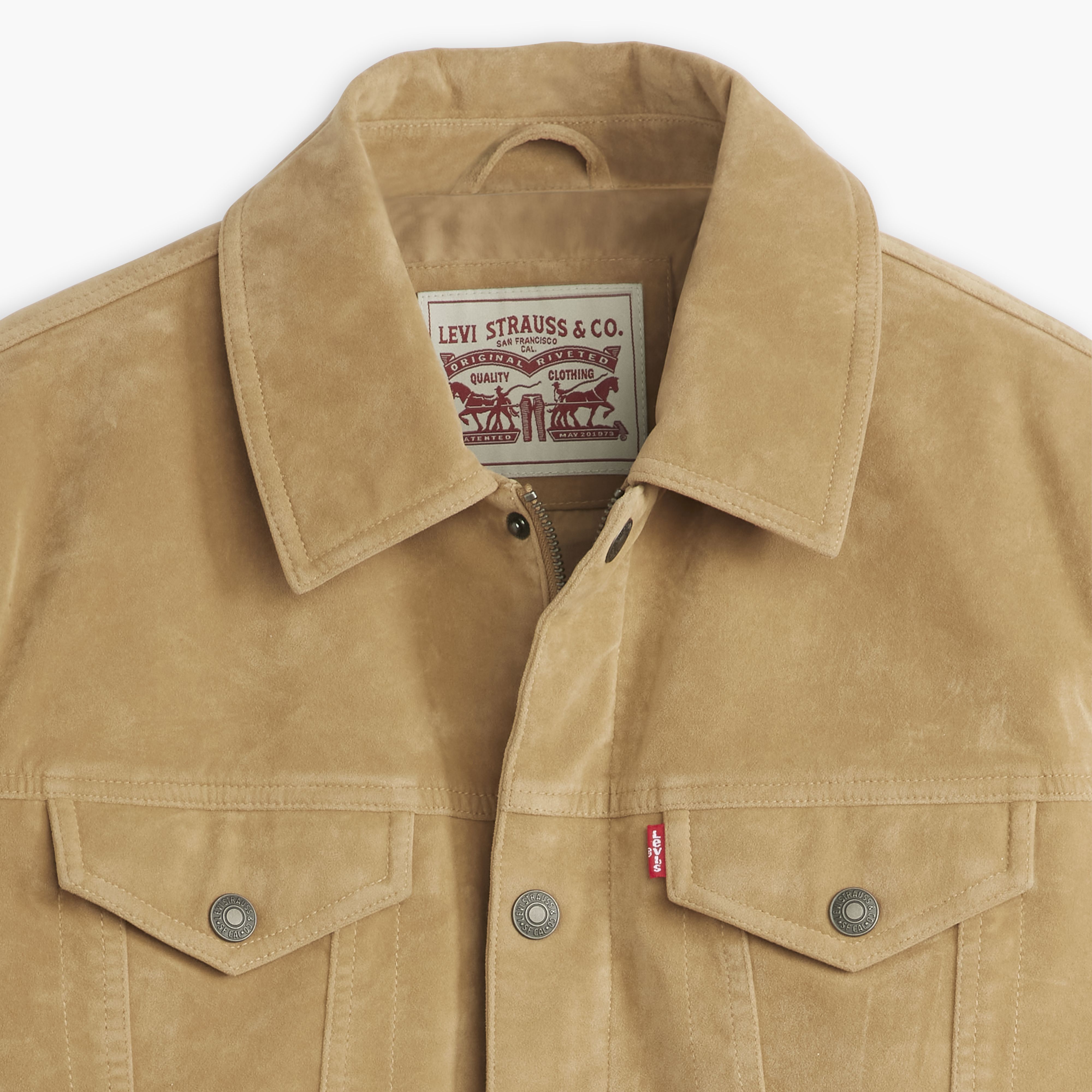 Vintage Faux Cow Suede Trucker Jacket - Brown | Levi's® US