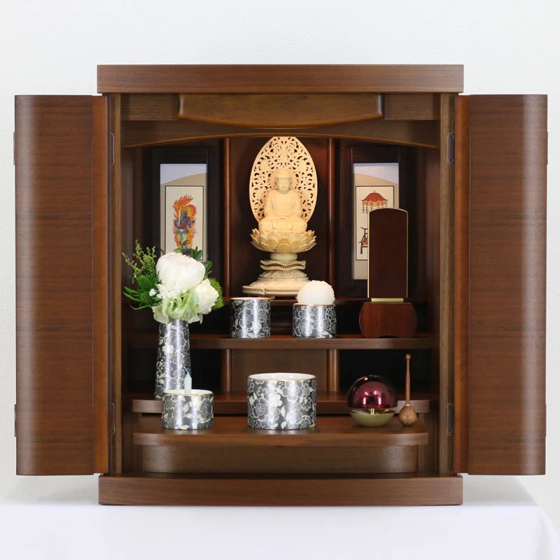 美濃焼仏具セット 花むすび 丸型香炉 ブラックパール | 仏具の通販