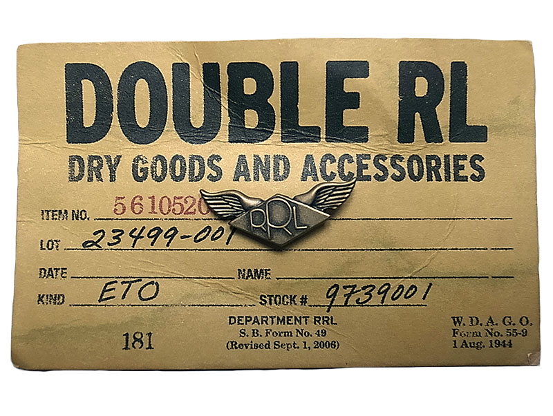 Double RL(RRL) Brass Pins #2 ダブルアールエル ウイング ピンバッジ