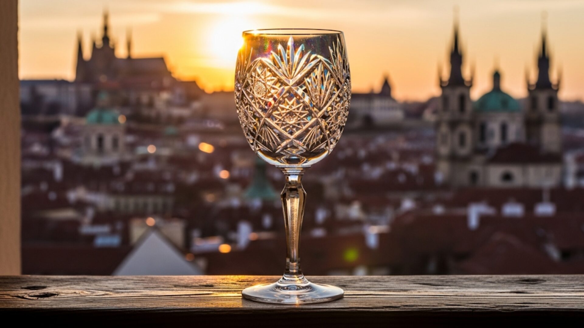 ボヘミアガラス チェコ製 花瓶 草花模様 箱付き ボヘミアンガラス