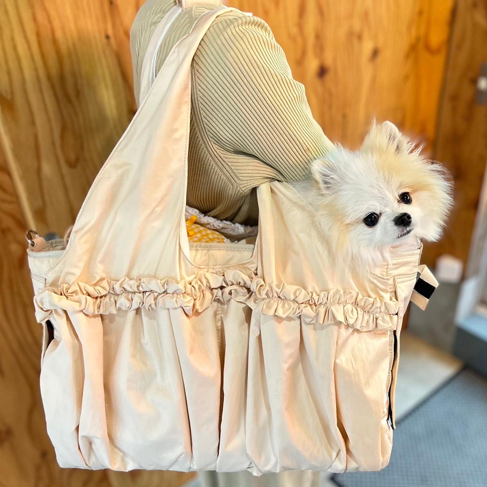 クリームファセットキャリー M【小型犬キャリーバッグ】 【Luxe birdie