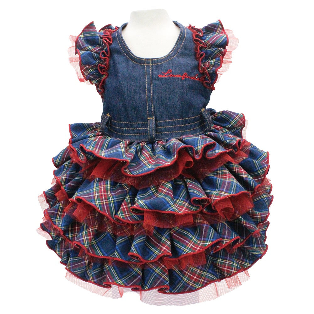 Luxe birdieリュクスバーディ プレイドデニムスカート SS