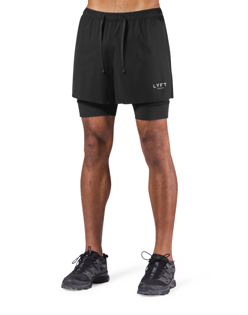 Layered Stretch Nylon Shorts - Black – LÝFT