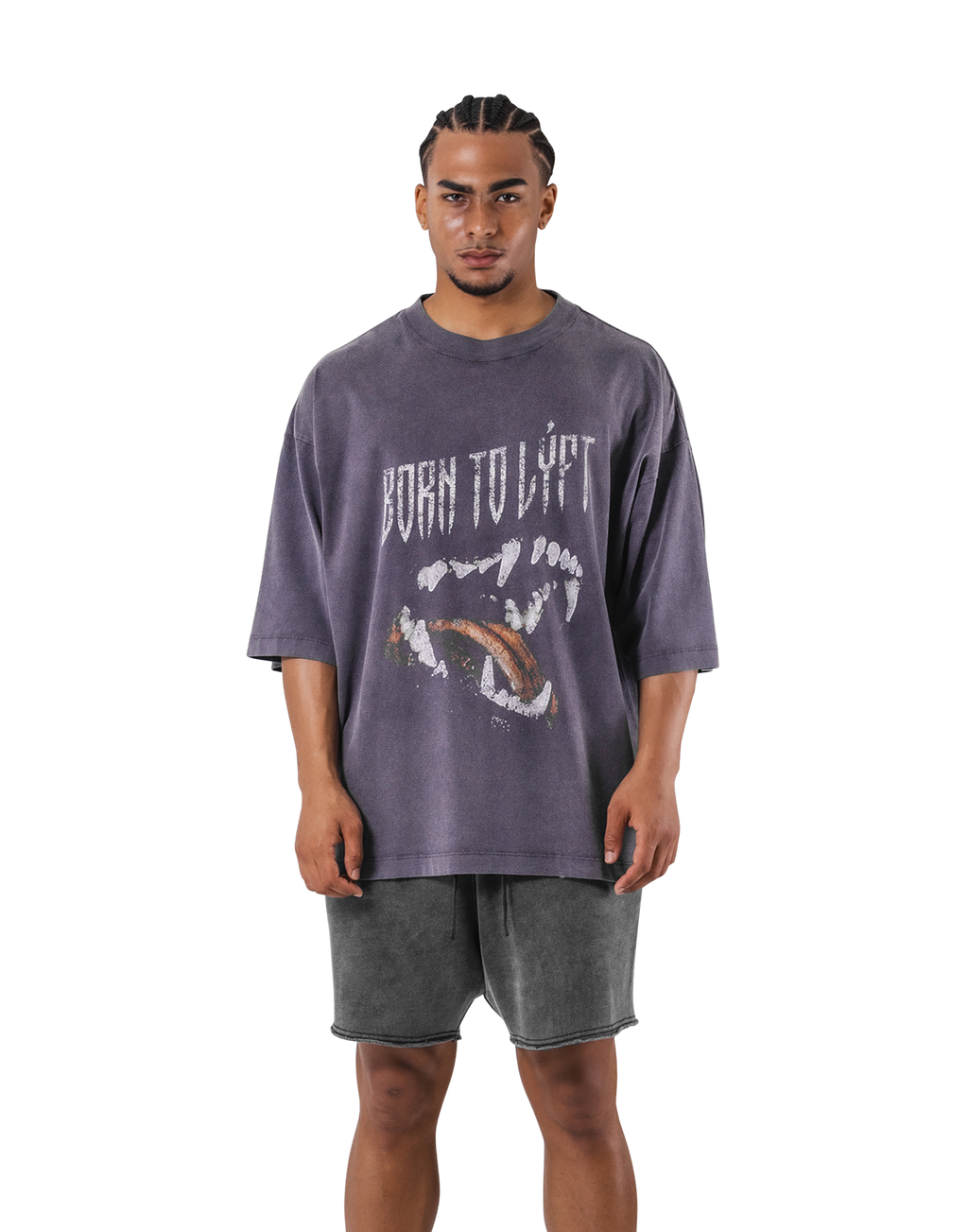 Fang Graphic Vintage Extra Big T-Shirt - Purple – LÝFT