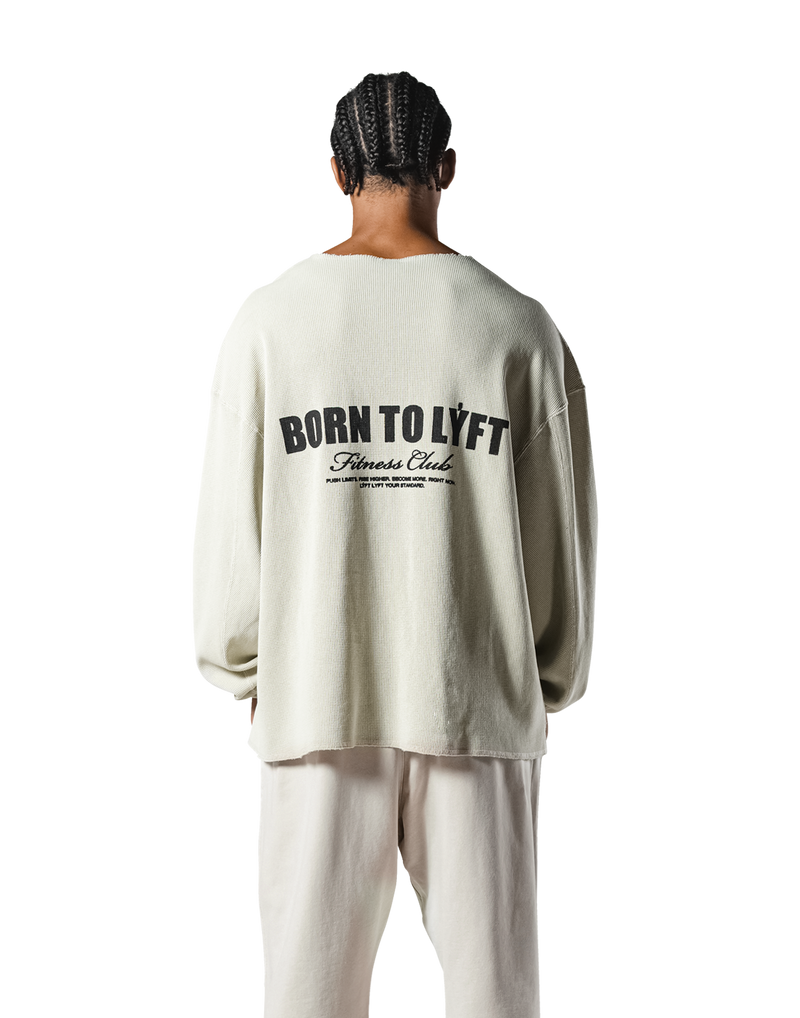 Cut-Off Vintage thermal Long T-Shirt - Ivory – LÝFT