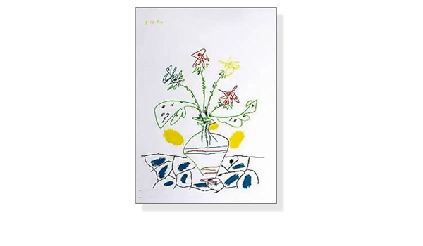 パブロ ピカソ(PABLO PICASSO)、【花模様のクロスの上の花瓶】 パブロ