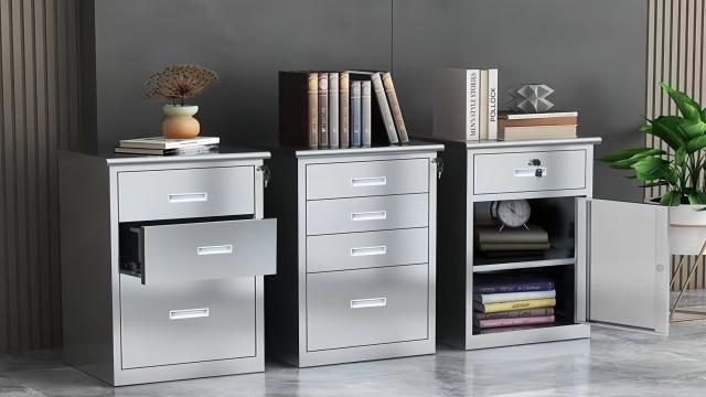 Amazon.co.jp: Artispro キャビネット オフィス ステンレス鋼 デスク