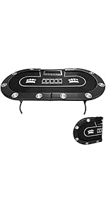 ポーカーテーブル 折りたたみ 10人対応 最大500枚チップラック付