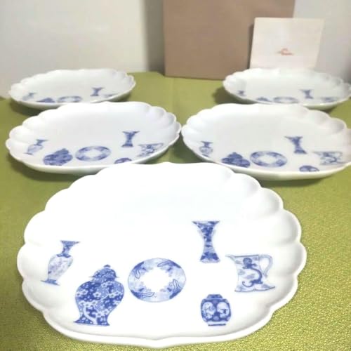 2520 深川製磁 スノーローズ皿5客 方皿1客 vintage fukagawa 深川