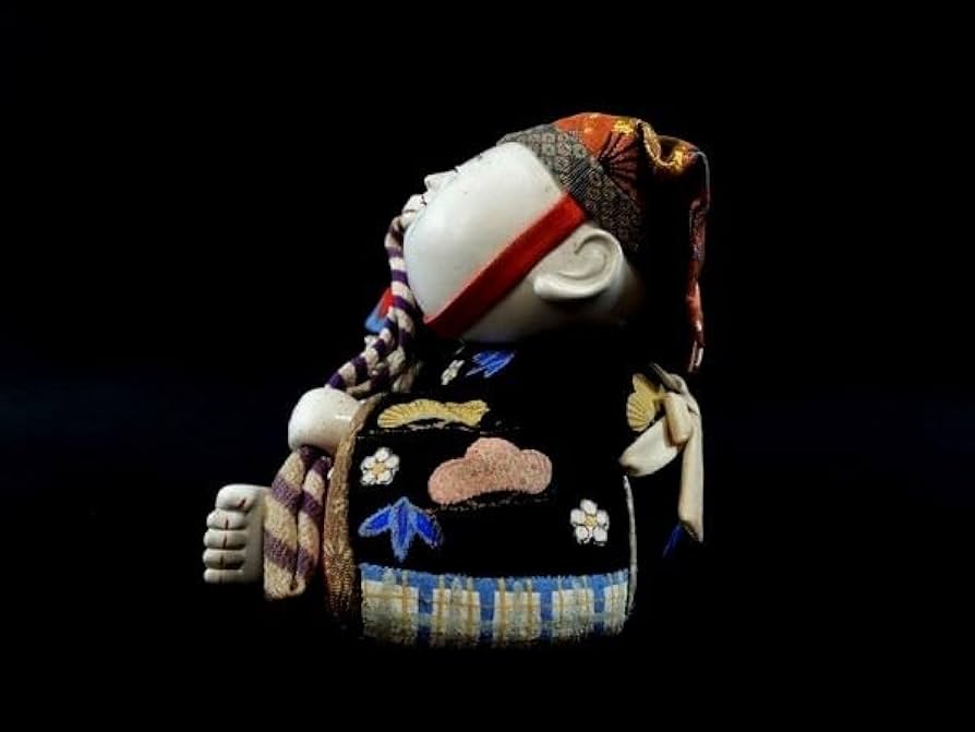 美品希少 1940年代 共箱無◇玉水人形 岡本玉水作 「初午」御所人形