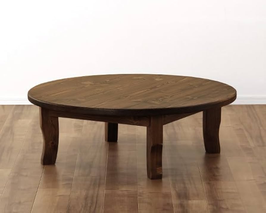 Amazon｜家具の里 ちゃぶ台 105cm丸 ダークブラウン ねこ脚 日本製 4人