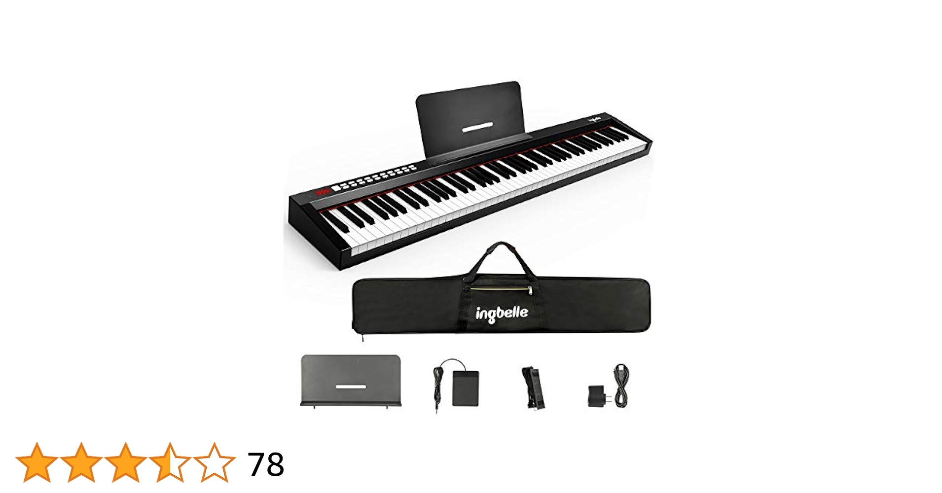 ingbelle 88鍵盤ポータブル電子ピアノ PH88C 【公式通販】