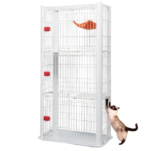 アイリスオーヤマ カラースリムケージ 3段 P-CSC-903 (キャットタワー