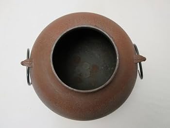 美品 茶道具 釜師 人間国宝 高橋敬典造 筒釜 釜印 栞 共箱