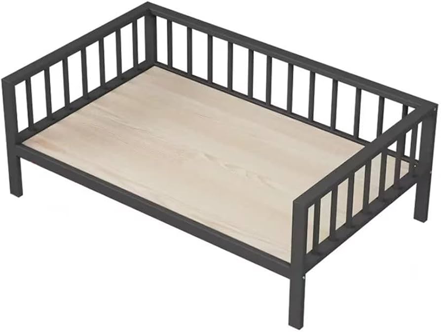 Amazon | Jiza 高架式ペットベッド 柵付き猫 犬用ベッド スチール