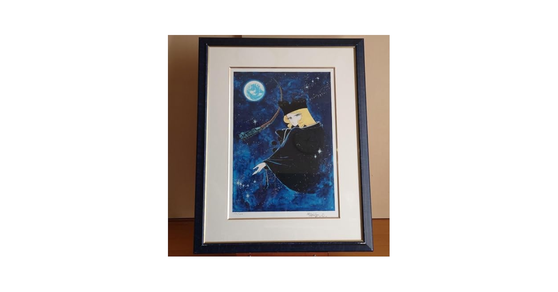 証明書付 銀河鉄道999 松本零士 シルクスクリーン 黒の妖精 メーテル