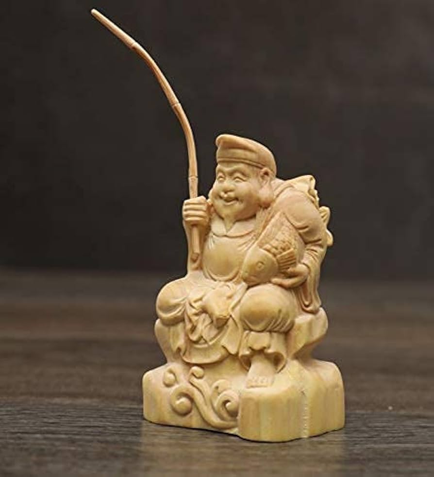 極上 煤付 木彫 大黒天様 恵比寿様 七福神 金運アップ 美術品 仏像