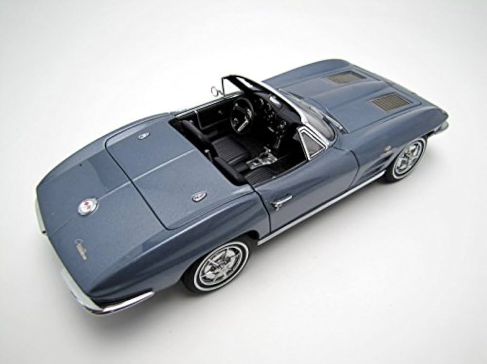 Buy 1963 Chevrolet Corvette Sting Ray Convertible Silver Blue 1:18
