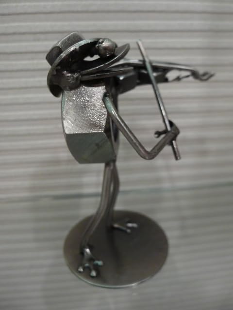 カエルの置物 ブリキ ボルト 音楽隊 ジャンクアート 7体 カエルの置物