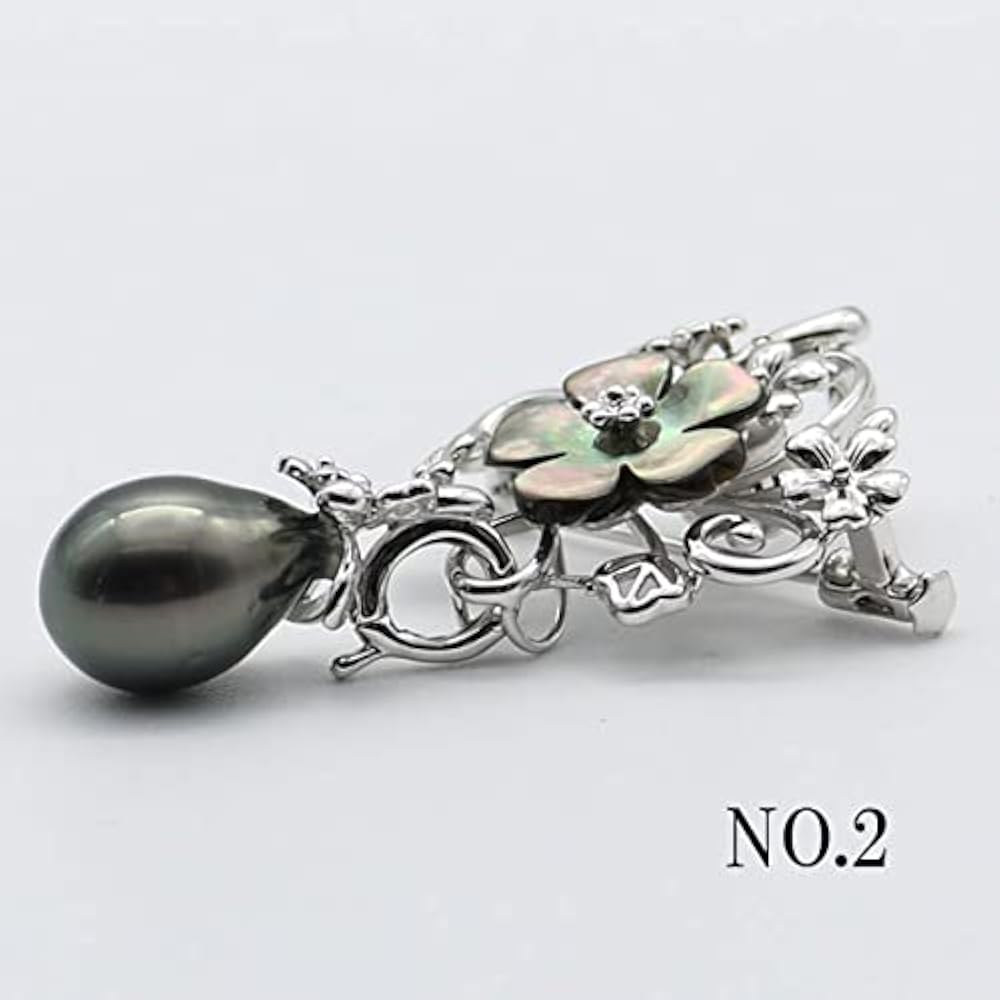 Amazon | 真珠 パール ブローチ 黒蝶真珠 パールブローチ デザイン