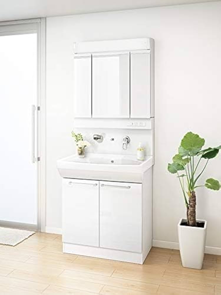 Amazon.co.jp: 【公式店】洗面化粧台 750幅 ピュレア 2枚扉 ホワイト