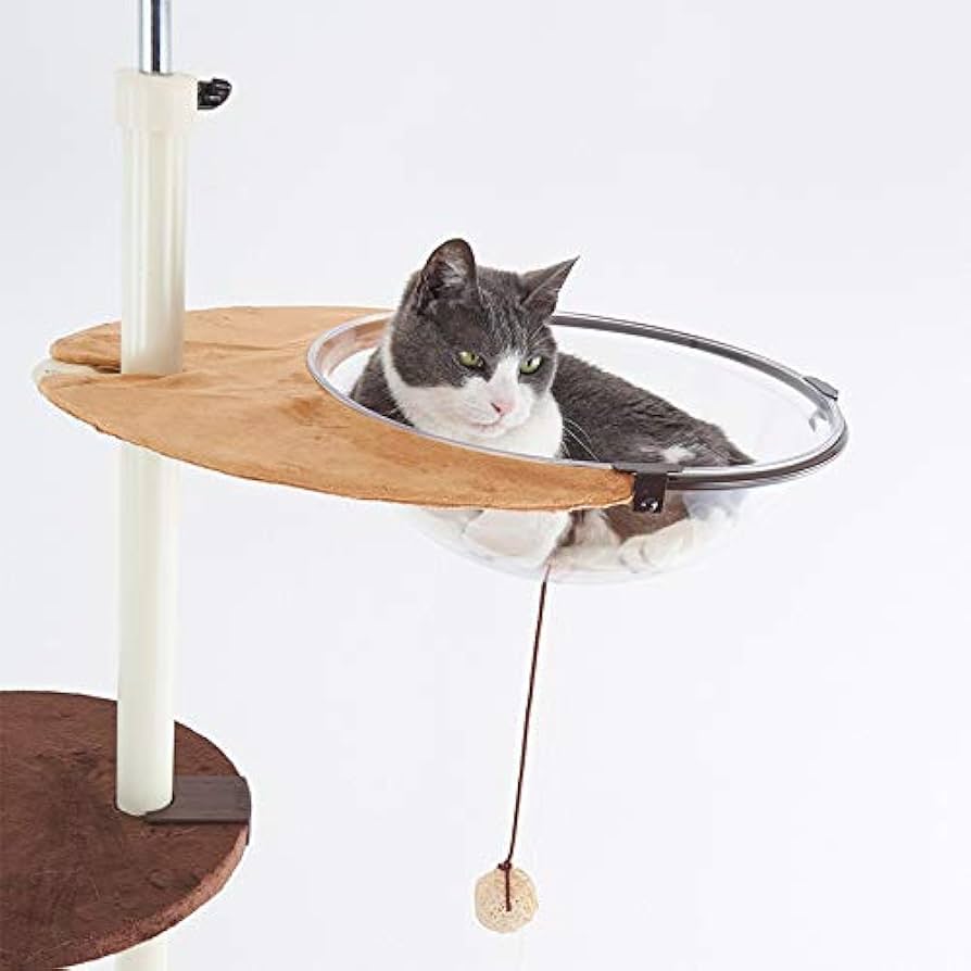 ボンビアルコン キャットタワー 透明 クリアボウル付き キャットポール