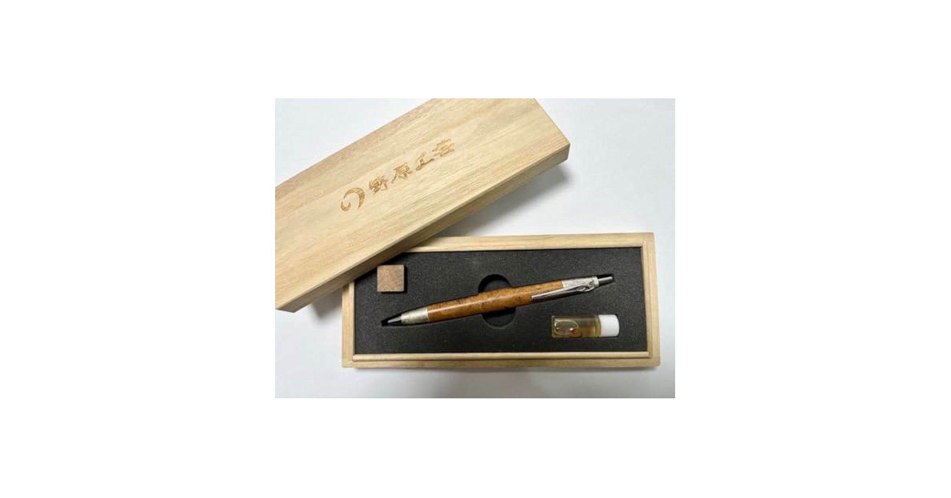 野原工芸特上チーク瘤ボールペンロータリーSANZOクリップゴールド