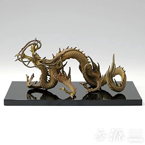 Amazon.co.jp: 高岡銅器 置物 攀龍 塗板付 蝋型鋳銅製 須賀松園作