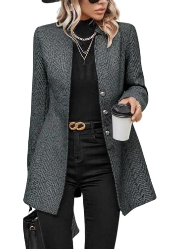 Amazon.com: yoeasy Women's Stand Collar Single Breasted Pea Coat
