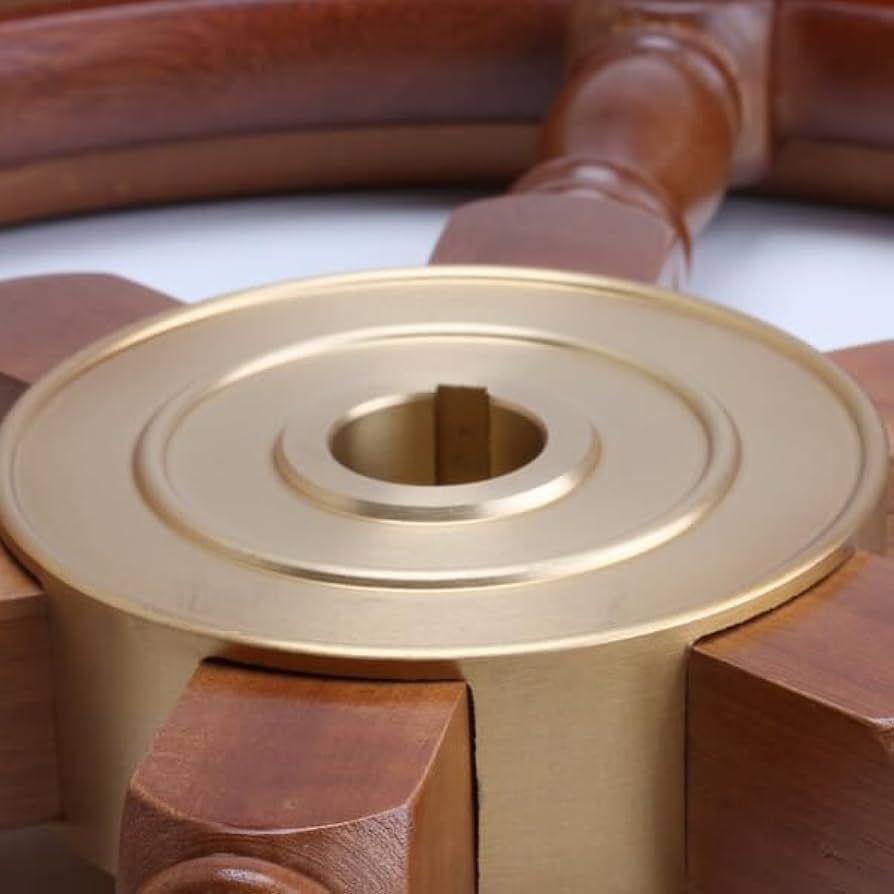 舵輪 木製 真鍮 直径74㎝ 船 舵 大型 木製 真鍮 / 船舶 操舵輪 船舵 (