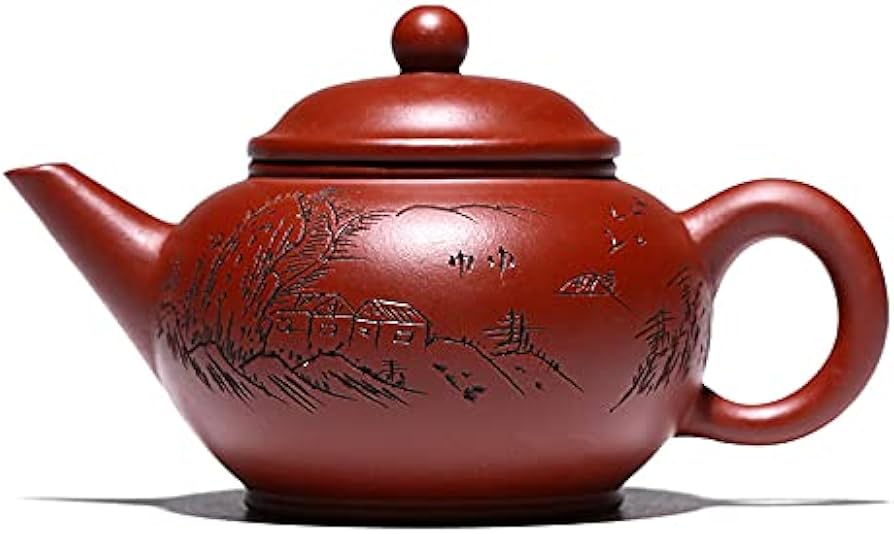 中国古美術・原鉱清水泥大紅袍紫砂壺・底款：顧景舟 范曽・紫砂壺