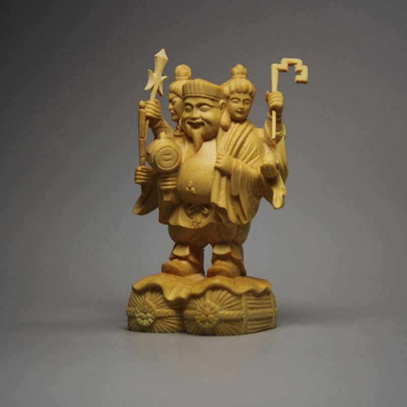 Amazon｜繁樓藝雕 大黒天 恵比寿 置物 仏像 木彫り 桧木製 開運招福