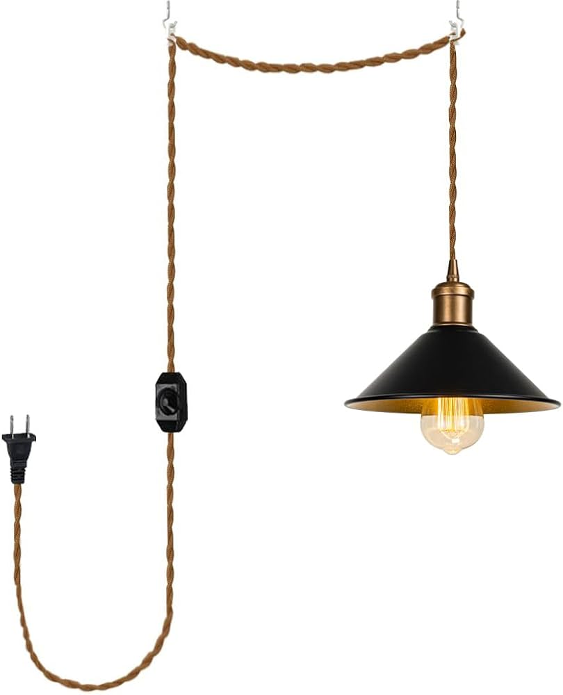 Amazon.co.jp : FSLiving コンセント式 ペンダントライト 吊り下げ