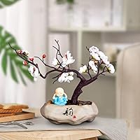 Amazon｜人工梅の花 花瓶に 偽の梅の枝 4人の小さな僧侶と 冬梅の枝