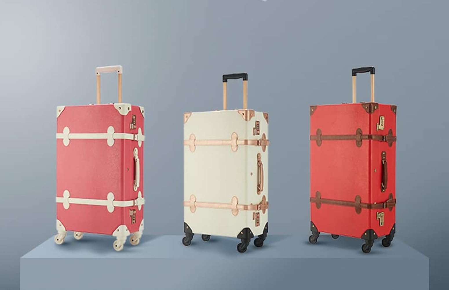 Amazon | [guawazi] トランクケース キャリーバッグ 革 手作り 復古