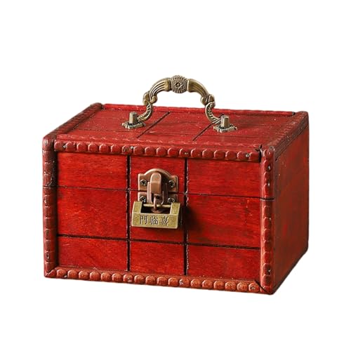 赤系紙張りヴィンテージジュエリーボックス