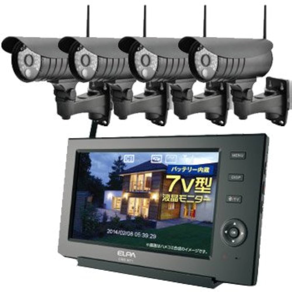 ELPA ワイヤレス防犯カメラ モニターセット CMS-7001 ✳︎最終値下げ