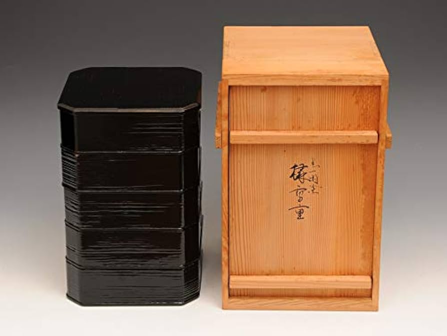 五】漆匠 鈴木表朔 造 木製漆塗 五色一閑塗 縁高 共