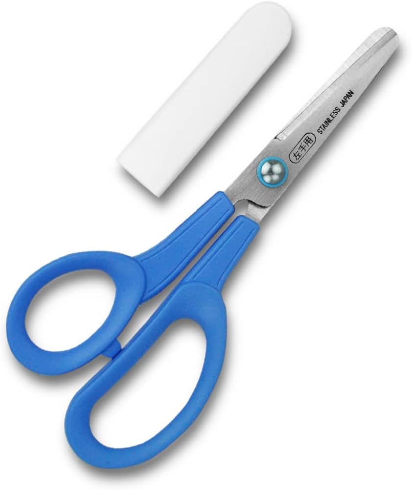 Amazon | 長谷川刃物 はさみ 子ども用 左手用 先丸 C-150L ブルー(左手