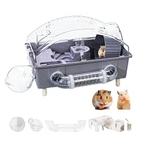 Amazon | SASATO ハムスター ケージ 飼育ケージ セット 全面クリア