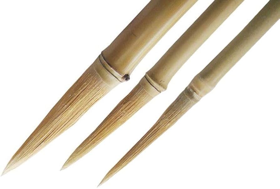 Amazon.co.jp: 毛先まで1本の竹で作った「竹筆」 箱入り3本セット