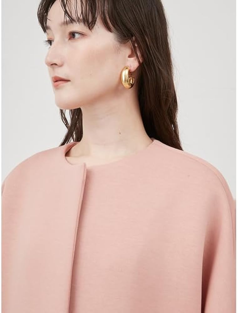 Amazon | [ミラオーウェン] ノーカラーコクーンハーフ丈ポンチコート