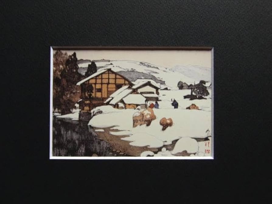 吉田博、くるまさかあうむ、希少な額装用画集より、新品高級額装付