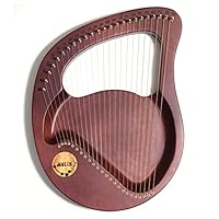 Amazon | 木製 ライアー ハープ 24弦 竪琴、マホガニーウッド 弦楽器