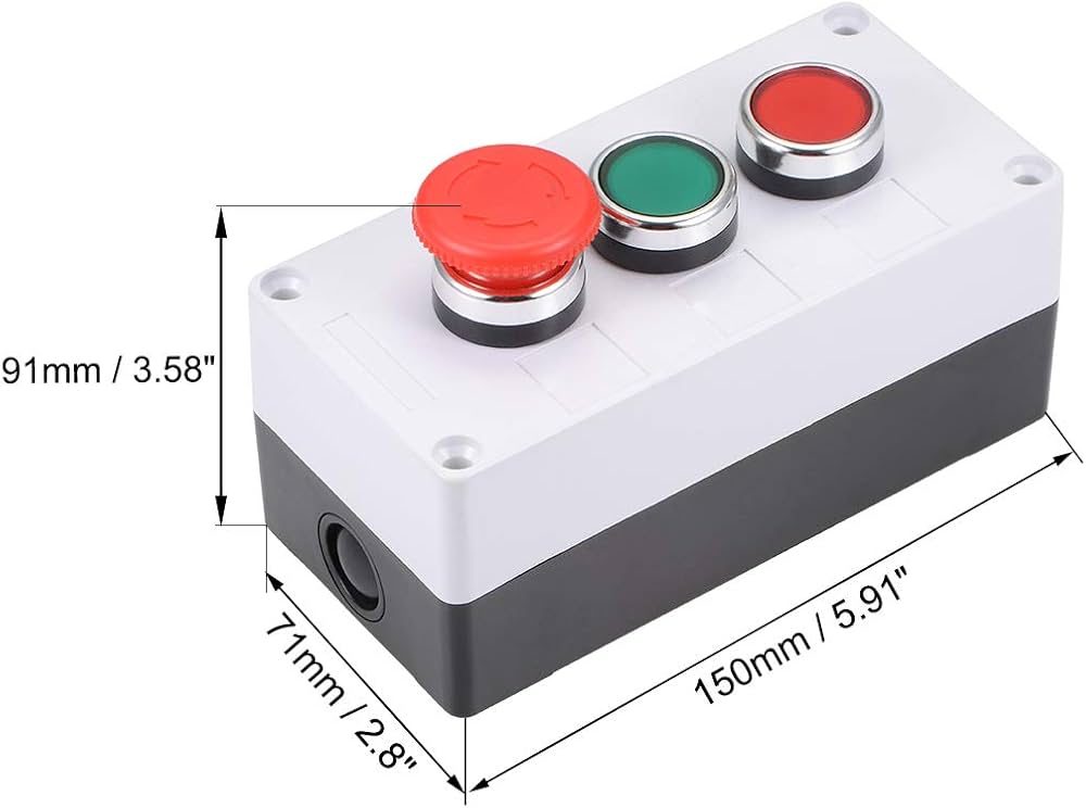舞台レーザー機器用、緊急停止スイッチボックス鍵付き(E-Stop Box)試
